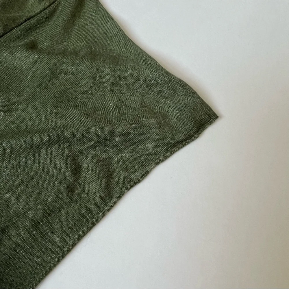 3/$30 AE Don’t Ask Why Drapey Open Back Tee Green One Size Distressed T-Shirt - Picture 9 of 14